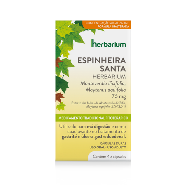 Espinheira Santa 76mg Herbarium 45 Cápsulas
